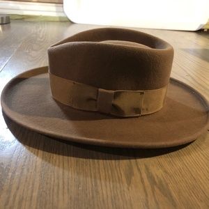 Dorfman Pacific 100% Wool Felt Brown Outback Hat Made in USA size SMALL
